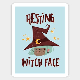 Resting Witch Face - Green Hair Witch Sticker
